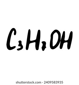 Chemical formula. Vector doodle illustration. Education element.