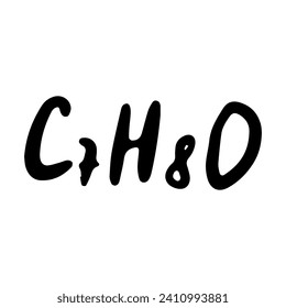 Chemical formula. Vector doodle illustration. Education element.
