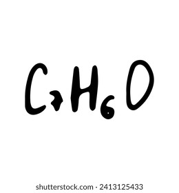 Chemical formula. Vector doodle illustration. Education element.