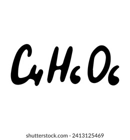 Chemical formula. Vector doodle illustration. Education element.