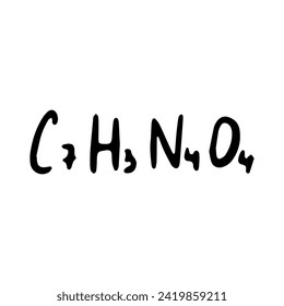 Chemical formula. Vector doodle illustration. Education element.