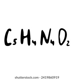 Chemical formula. Vector doodle illustration. Education element.