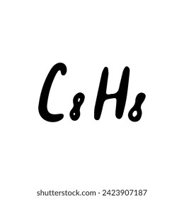 Chemical formula. Vector doodle illustration. Education element.