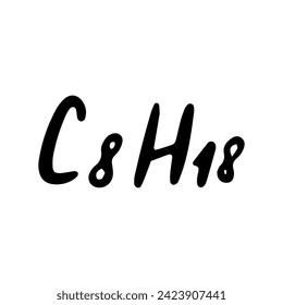 Chemical formula. Vector doodle illustration. Education element.