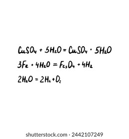 Chemical formula. Vector doodle illustration. Education element.