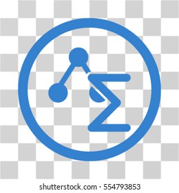 Chemical Formula vector rounded icon. Image style is a flat icon symbol inside a circle, cobalt color, transparent background.