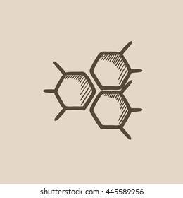 Icono de esbozo vectorial de fórmula química aislado en el fondo. Icono de fórmula química dibujado a mano. Icono de esbozo de fórmula química para infografía, sitio web o aplicación.