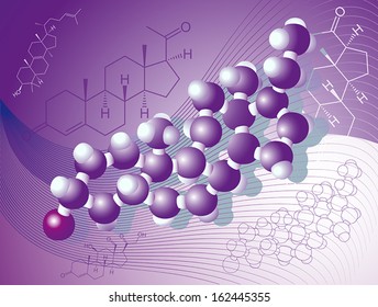 chemical formulas and molecules background