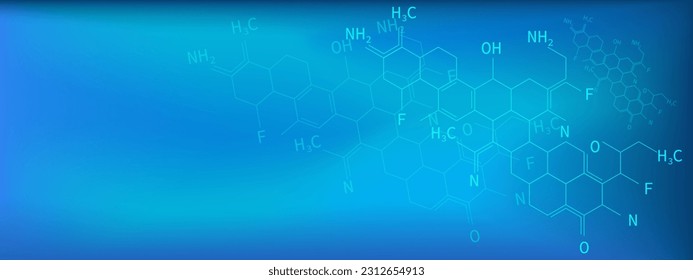 Chemical formulas for science background design concept. Vector illustration.