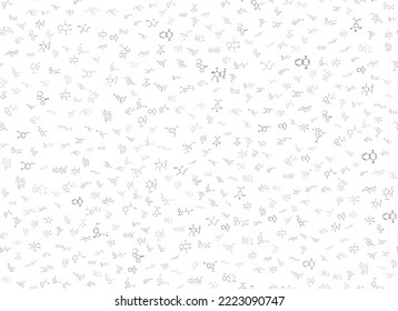 chemische Formeln. wissenschaftlicher, pädagogischer Hintergrund auf Weiß. handgezeichnet.