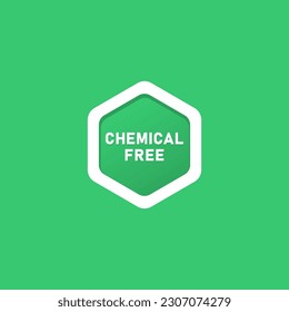 Chemical Free Icon or Chemical Free Label Vector Isolated in Flat Style. Best Chemical Free icon vector for product packaging design element. Chemical Free label for packaging design element.