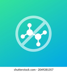 Chemical free icon with a molecule, vector