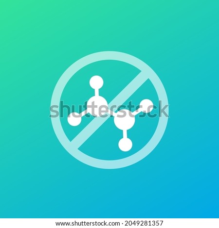 Chemical free icon with a molecule, vector