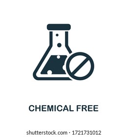 Chemical Free icon from organic farming collection. Simple line Chemical Free icon for templates, web design and infographics