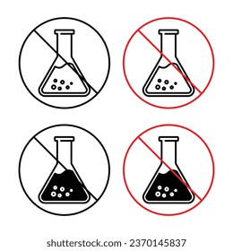 Chemical free icon set in black filled and outlined style. suitable for UI designs