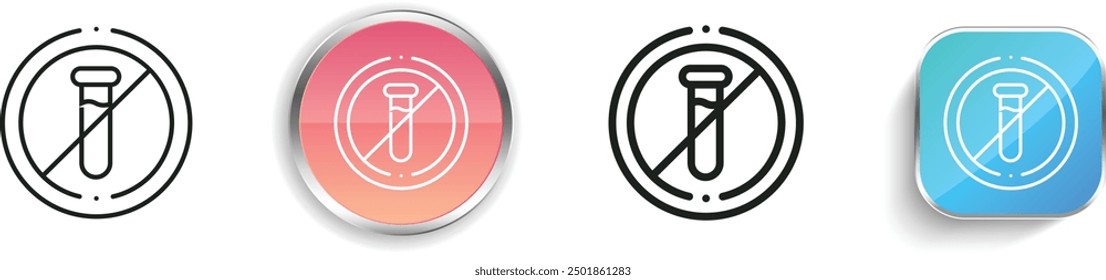 chemical free icon. Thin Linear, Regular and Button Style Design Isolated On White Background