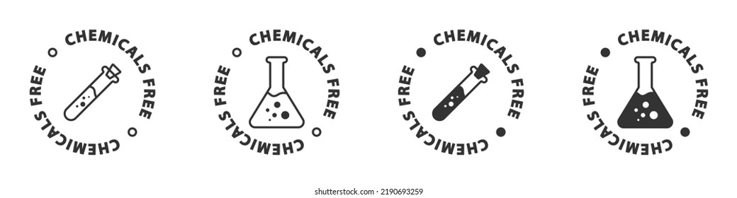 Chemical free icons set. Vector illustration.