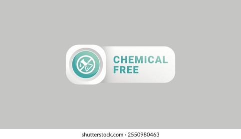 Chemical Free label or Chemical Free design element vector. Best Chemical Free icon vector for product packaging design element. Best Chemical Free symbol for packaging design element.