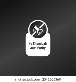 Chemical Free Label or No chemical free label vector. Best Chemical Free label vector for product packaging design element. Chemical Free symbol for packaging design element.