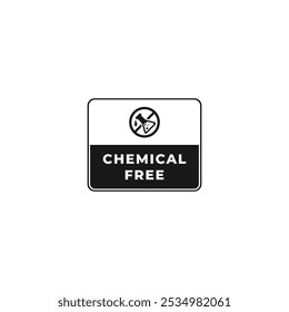 Chemical Free Label for product packaging design element. Best Chemical Free label vector for product packaging design element. Chemical Free symbol for packaging design element.