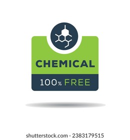 (Chemical free) label sign, vector illustration.