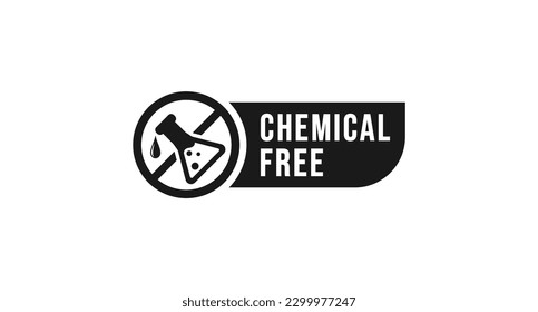 Chemical Free Label or Chemical Free Symbol Vector Isolated in Flat Style. Best Chemical Free label vector for product packaging design element. Chemical Free symbol for packaging design element.