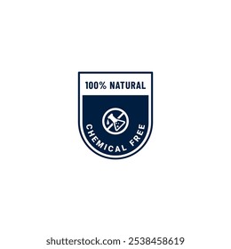 Chemical Free Label vector for product packaging design element. Best Chemical Free label vector for product packaging design element. Chemical Free symbol for packaging design element.