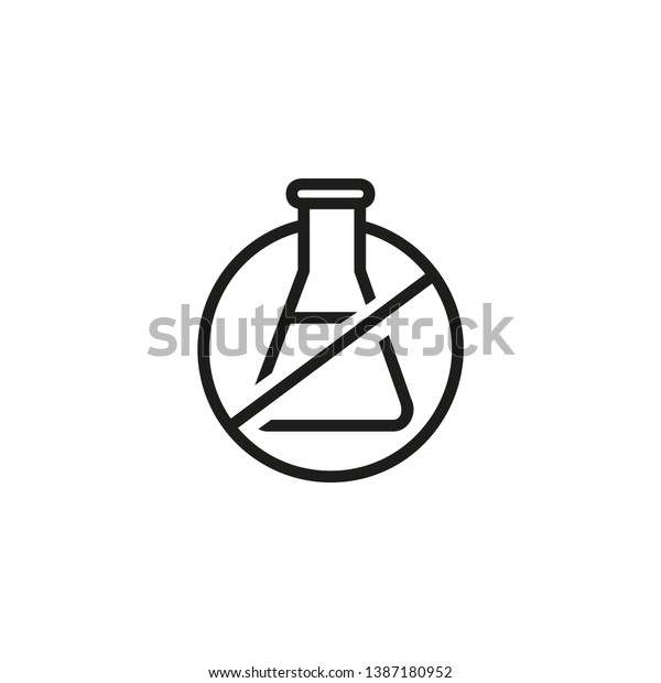 Chemical Free Line Icon Organic Food Stock Vector (Royalty Free) 1387180952