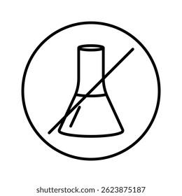 Chemical free sign flat linear icon editable stroke for environmentally friendly products branding packaging educational materials promotes health and sustainability