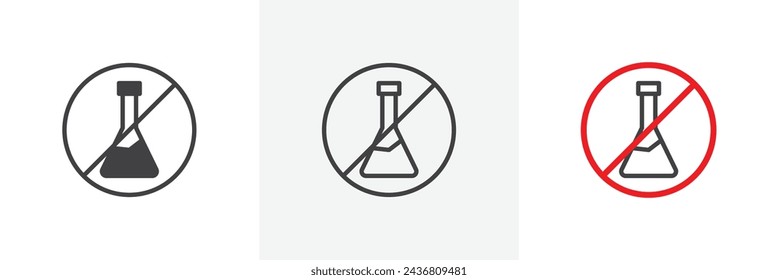 Chemical Free Sign Isolated Line Icon Style Design. Simple Vector Illustration