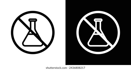 Chemical Free Sign Line Icon on White Background for web.