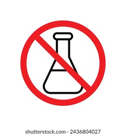 Chemical Free Sign Vector Line Icon Illustration.