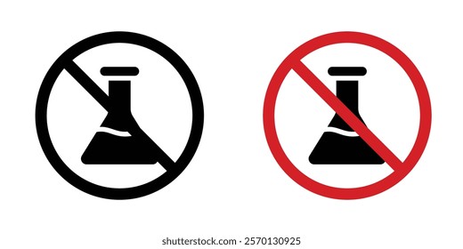 Chemical free sign vectors in flat syle