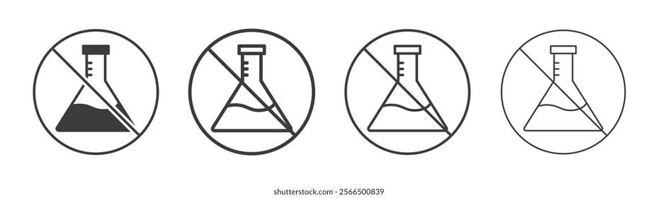 Chemical free signs flat and linear vector illustration on white background.