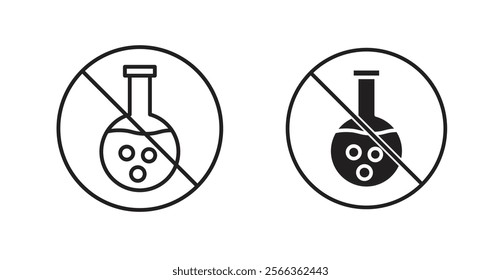 Chemical free signs in line stroke and flat versions