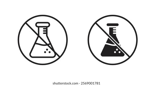 Chemical free signs set vector graphics designs