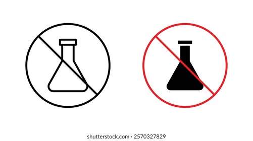 Chemical free signs vectors set in black. line and flat versions