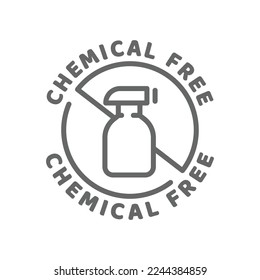 Chemical free vector icon. Ingredients label badge, no chemicals.