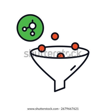 Chemical Funnel icon with white background vector stock illustration