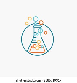 chemical funny bubbles encircled logo icon connections science