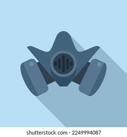 Chemical gas mask icon flat vector. Toxic air. Military helmet