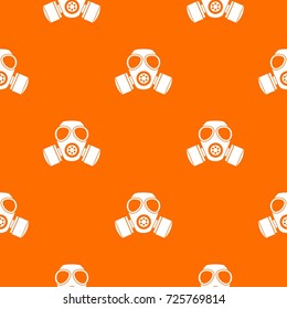 Chemical gas mask pattern repeat seamless in orange color for any design. Vector geometric illustration