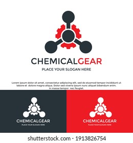 Plantilla para el logotipo del vector de los aparejos químicos. Este diseño utiliza un símbolo industrial.