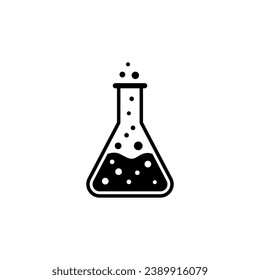 Chemical glass flask vector isolated icon on white background.