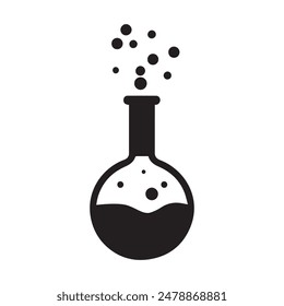 Chemical glass icon and science chemistry tube toxic medicine design.