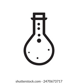 Chemical glass icon science and investigations concept vector template design.