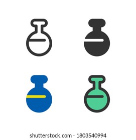 Chemical glass icons set design graphic with line, filled, and solid sytle. Vector for company or corporate business. Eps 10 illustration.