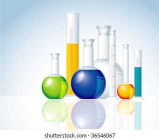 Chemical glass. Vector.