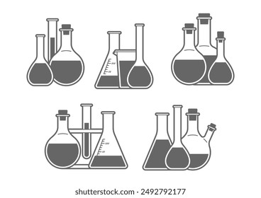 chemical glassware icon. The test tube beaker flask. Vector illustration