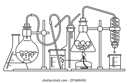 chemical glassware icon. The test tube, beaker, flask